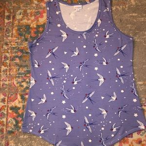 Lularoe Tank Top w/ bird pattern